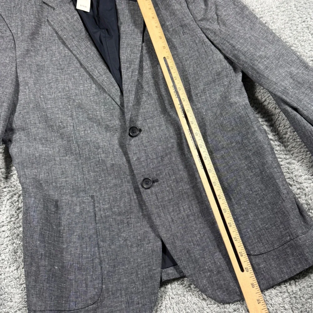 Banana Republic Tailored Slim Fit Linen‎ Cotton Blazer Jacket Grey 42 NEW $180